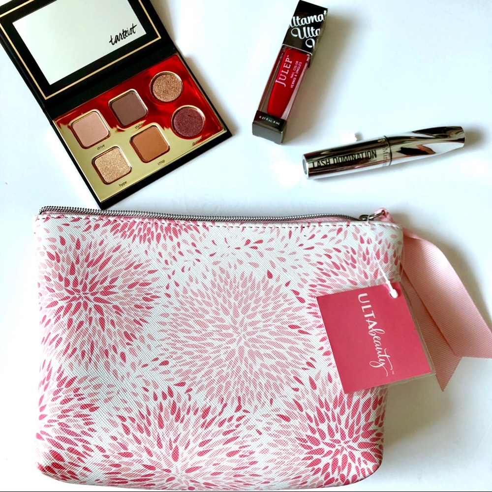 NWT Ulta pink design cosmetic bag